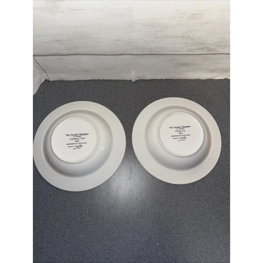 the sweet shoppe by sango Sue‎ Zipkin Bowls  Lot Of 2 Cranberry Twirl Pecan Pie